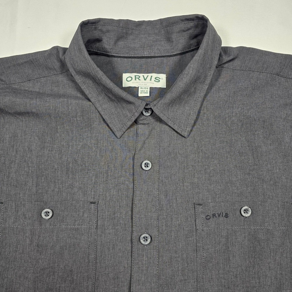 Orvis Fishing‎ Shirt Men's XL Gray Outdoor Hiking Gorpcore Button Down
